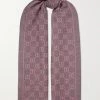 GUCCI + NET SUSTAIN Sten Wendbarer Schal Aus Biowoll-Jacquard Mit Fransen ,Pink