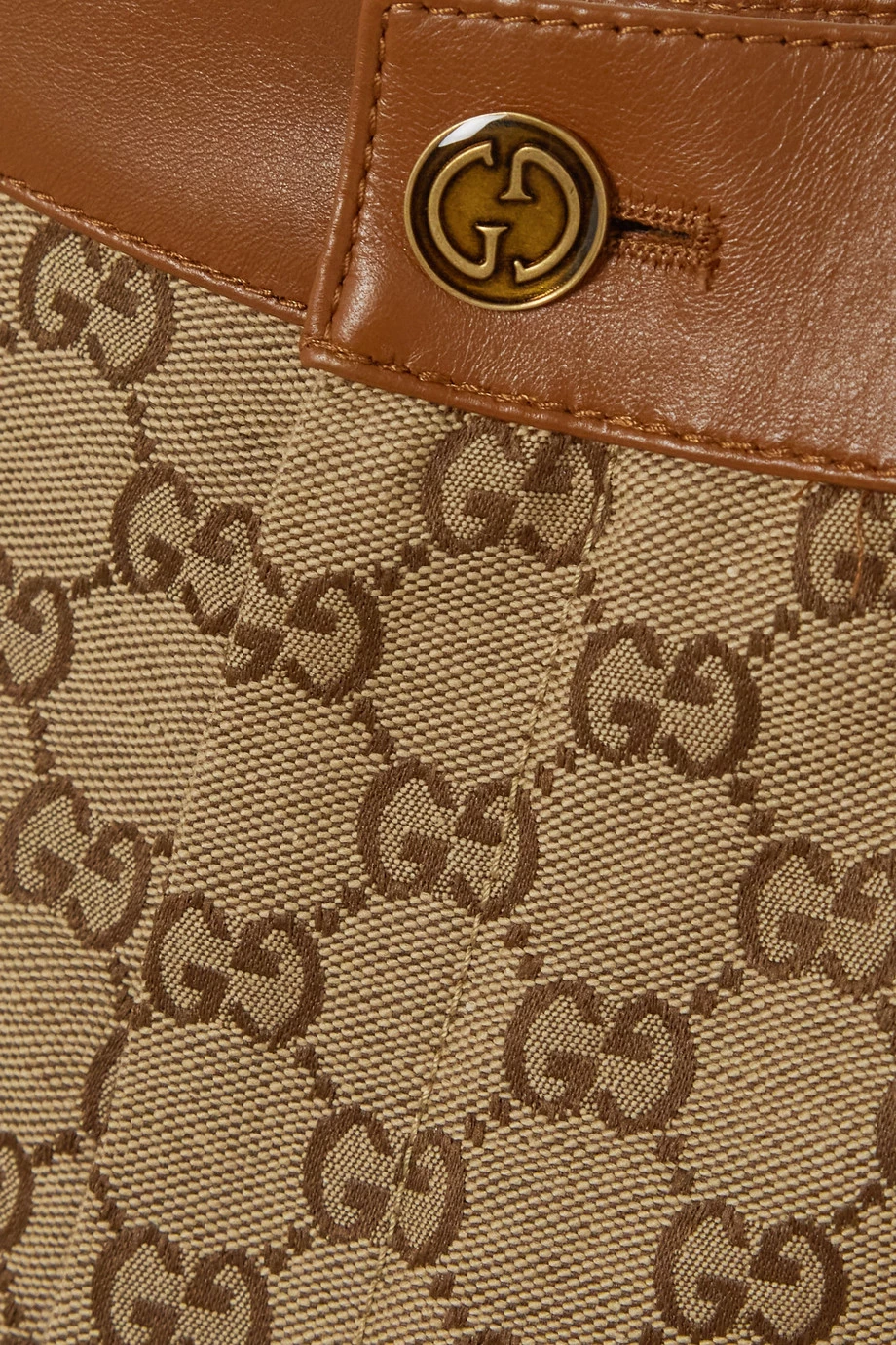 GUCCI Aria Shorts Aus Canvas Aus Einer Baumwollmischung Mit Jacquard-Muster Und Lederbesätzen ,Camel 5 GUCCI Aria Shorts Aus Canvas Aus Einer Baumwollmischung Mit Jacquard-Muster Und Lederbesätzen ,Camel – Bild 5