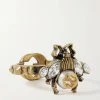 GUCCI Goldfarbener Ring Mit Kristallen Und Kunstperle