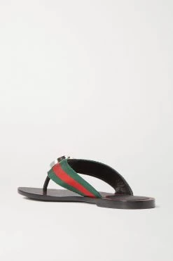 GUCCI Kika Zehensandalen Aus Leder Und Gestreiftem Canvas Mit Logoverzierung ,Braun 8 GUCCI Kika Zehensandalen Aus Leder Und Gestreiftem Canvas Mit Logoverzierung ,Braun -Offizielle GUCCI Website w920 q60 2544