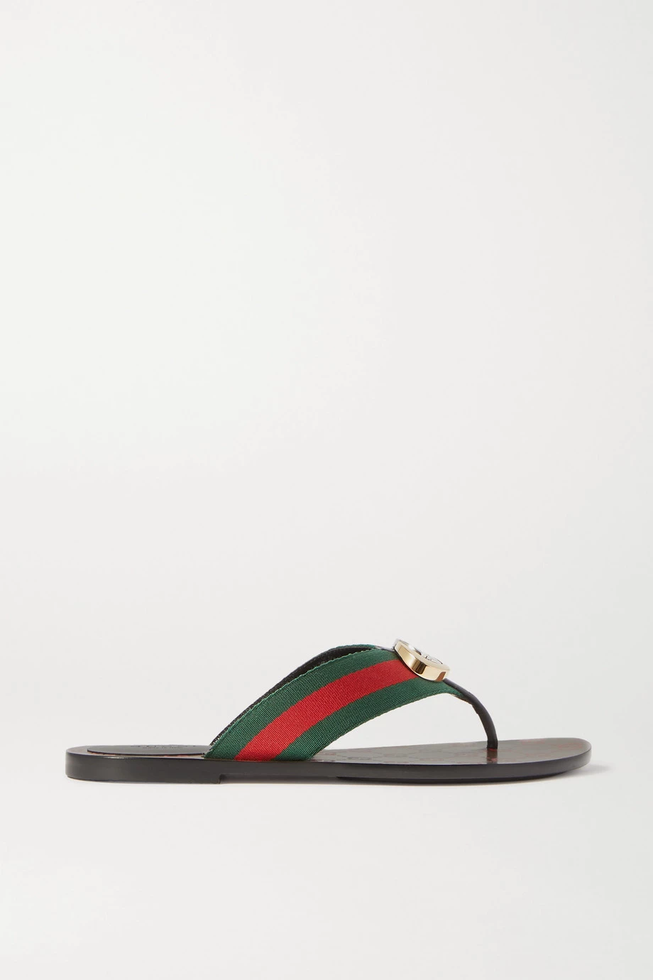 GUCCI Kika Zehensandalen Aus Leder Und Gestreiftem Canvas Mit Logoverzierung ,Braun 6 GUCCI Kika Zehensandalen Aus Leder Und Gestreiftem Canvas Mit Logoverzierung ,Braun – Bild 6