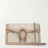 GUCCI Dionysus Super Mini Schultertasche Aus Beschichtetem Canvas Mit Lederbesätzen ,Weiß