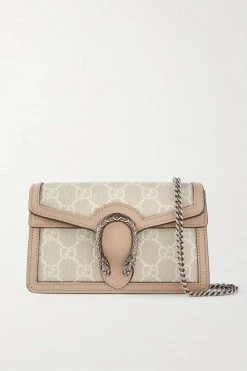 GUCCI Dionysus Super Mini Schultertasche Aus Beschichtetem Canvas Mit Lederbesätzen ,Weiß