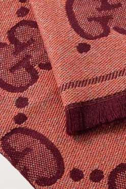 GUCCI Schal Aus Metallic-Jacquard Aus Einer Wollmischung Mit Fransen ,Pink -Offizielle GUCCI Website w920 q60 2550