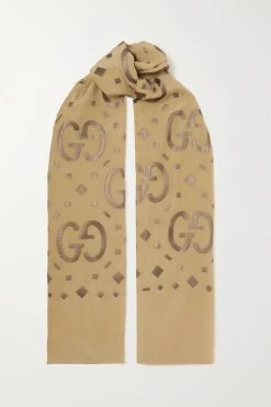 GUCCI Tuch Aus Metallic-Jacquard Aus Einer Seidenmischung ,Neutral