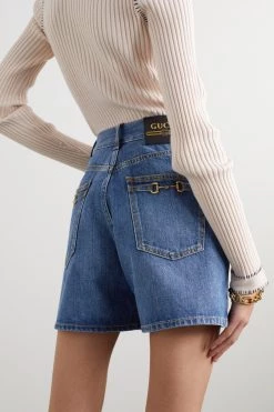 GUCCI Jeansshorts Mit Horsebit-Details ,Blau -Offizielle GUCCI Website w920 q60 2581