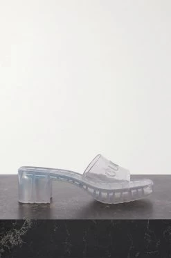 GUCCI Plastique Mules Aus Gummi Mit Logoprägung ,Transparent