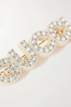 GUCCI Kleine Goldfarbene Haarspange Mit Details Aus Harz Und Kristallen ,Transparent -Offizielle GUCCI Website w920 q60 2599