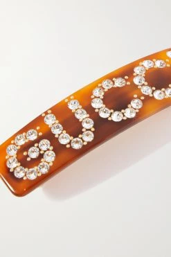 GUCCI Haarspange Aus Harz Mit Kristallen ,Braun -Offizielle GUCCI Website w920 q60 2614