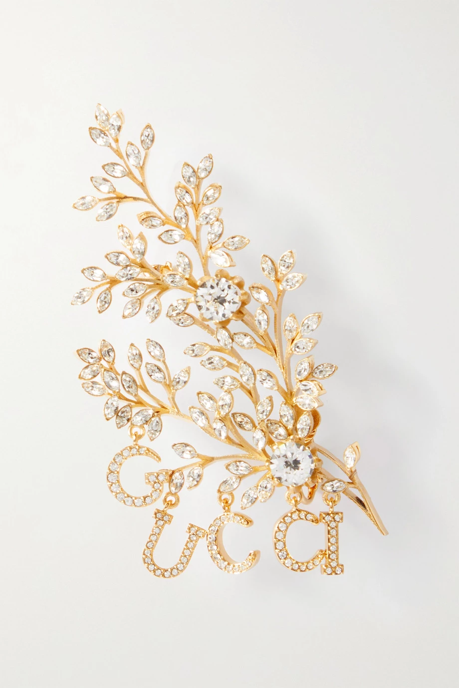 GUCCI Einzelner Goldfarbener Ohrclip Mit Kristallen 1 GUCCI Einzelner Goldfarbener Ohrclip Mit Kristallen