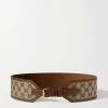 GUCCI Taillengürtel Aus Beschichtetem Canvas Mit Print Und Besätzen Aus Strukturiertem Leder ,Beige