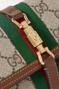 GUCCI Jackie 1961 Bedruckte Schultertasche Aus Beschichtetem Canvas Mit Webband Und Lederbesätzen ,Braun -Offizielle GUCCI Website w920 q60 2696