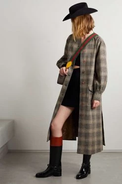 GUCCI Love Parade Mantel Aus Kariertem Tweed Aus Einer Woll-Baumwollmischung ,Schwarz -Offizielle GUCCI Website w920 q60 270