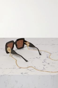 GUCCI EYEWEAR Oversized-Sonnenbrille Mit Eckigem Rahmen Aus Azetat Mit Goldfarbenen Details ,Schwarz 7 GUCCI EYEWEAR Oversized-Sonnenbrille Mit Eckigem Rahmen Aus Azetat Mit Goldfarbenen Details ,Schwarz -Offizielle GUCCI Website w920 q60 2733