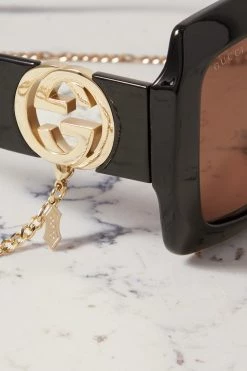 GUCCI EYEWEAR Oversized-Sonnenbrille Mit Eckigem Rahmen Aus Azetat Mit Goldfarbenen Details ,Schwarz 8 GUCCI EYEWEAR Oversized-Sonnenbrille Mit Eckigem Rahmen Aus Azetat Mit Goldfarbenen Details ,Schwarz -Offizielle GUCCI Website w920 q60 2734