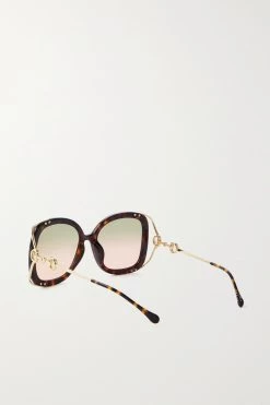 GUCCI EYEWEAR Oversized-Sonnenbrille Mit Eckigem Rahmen Aus Azetat In Hornoptik Mit Goldfarbenen Details 7 GUCCI EYEWEAR Oversized-Sonnenbrille Mit Eckigem Rahmen Aus Azetat In Hornoptik Mit Goldfarbenen Details -Offizielle GUCCI Website w920 q60 2748