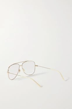 GUCCI EYEWEAR Goldfarbene Pilotenbrille Mit Details Aus Azetat In Hornoptik -Offizielle GUCCI Website w920 q60 2759