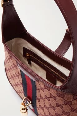 GUCCI Jackie 1961 Kleine Schultertasche Aus Beschichtetem Canvas Und Strukturiertem Leder Mit Webband ,Burgunder -Offizielle GUCCI Website w920 q60 2766