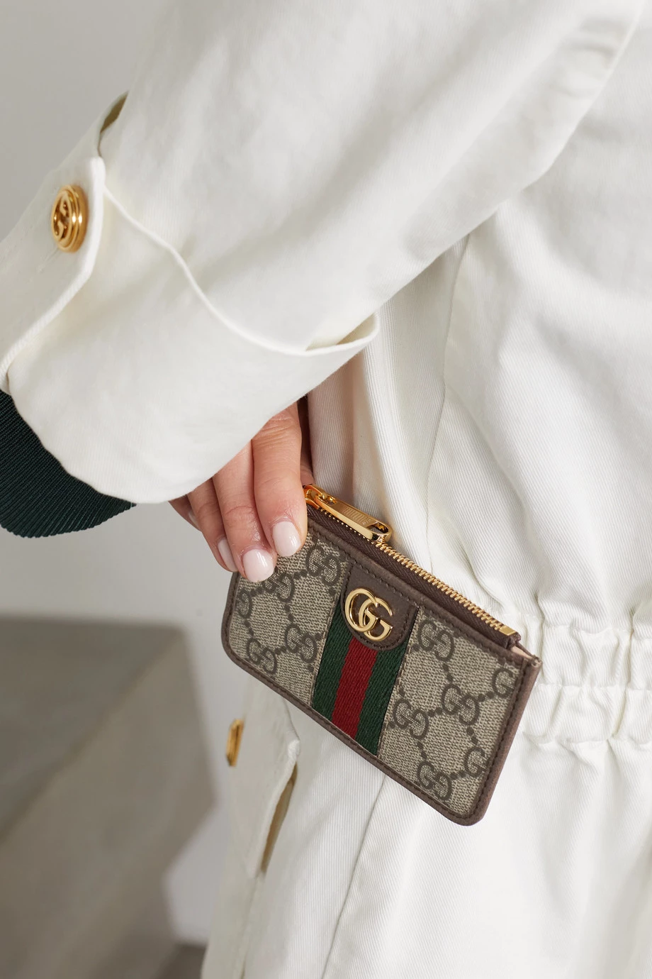 GUCCI Ophidia Bedrucktes Kartenetui Aus Beschichtetem Canvas Mit Besatz Aus Strukturiertem Leder ,Braun 2 GUCCI Ophidia Bedrucktes Kartenetui Aus Beschichtetem Canvas Mit Besatz Aus Strukturiertem Leder ,Braun – Bild 2