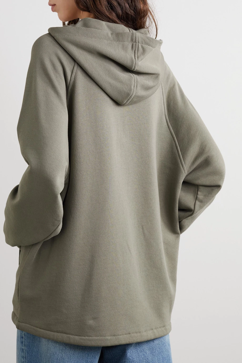 GUCCI Hoodie Aus Baumwoll-Jersey Mit Webbandbesatz Und Applikation ,Grau 4 GUCCI Hoodie Aus Baumwoll-Jersey Mit Webbandbesatz Und Applikation ,Grau – Bild 4