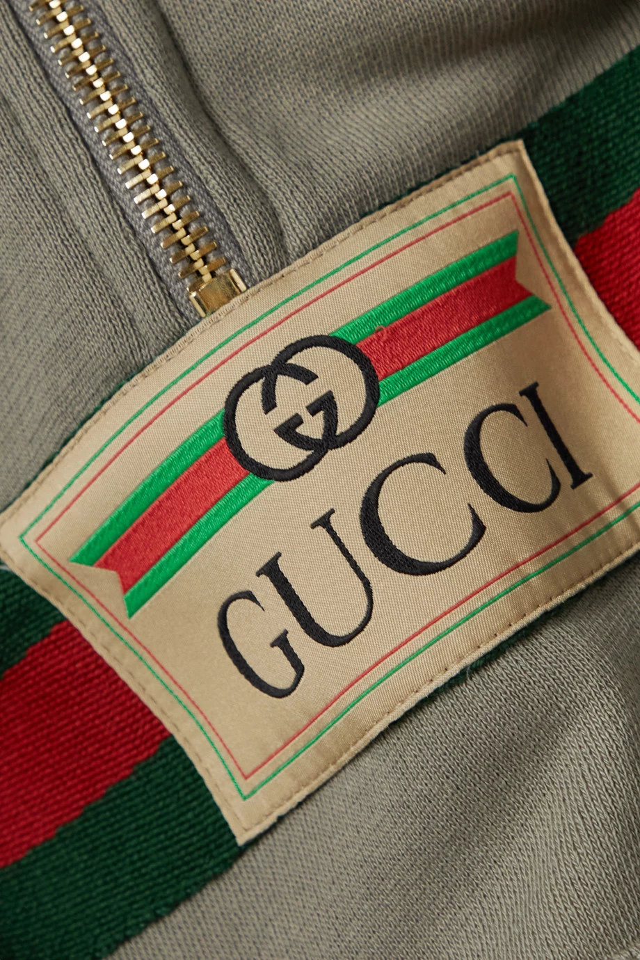 GUCCI Hoodie Aus Baumwoll-Jersey Mit Webbandbesatz Und Applikation ,Grau 5 GUCCI Hoodie Aus Baumwoll-Jersey Mit Webbandbesatz Und Applikation ,Grau – Bild 5
