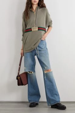 GUCCI Hoodie Aus Baumwoll-Jersey Mit Webbandbesatz Und Applikation ,Grau 11 GUCCI Hoodie Aus Baumwoll-Jersey Mit Webbandbesatz Und Applikation ,Grau -Offizielle GUCCI Website w920 q60 2826