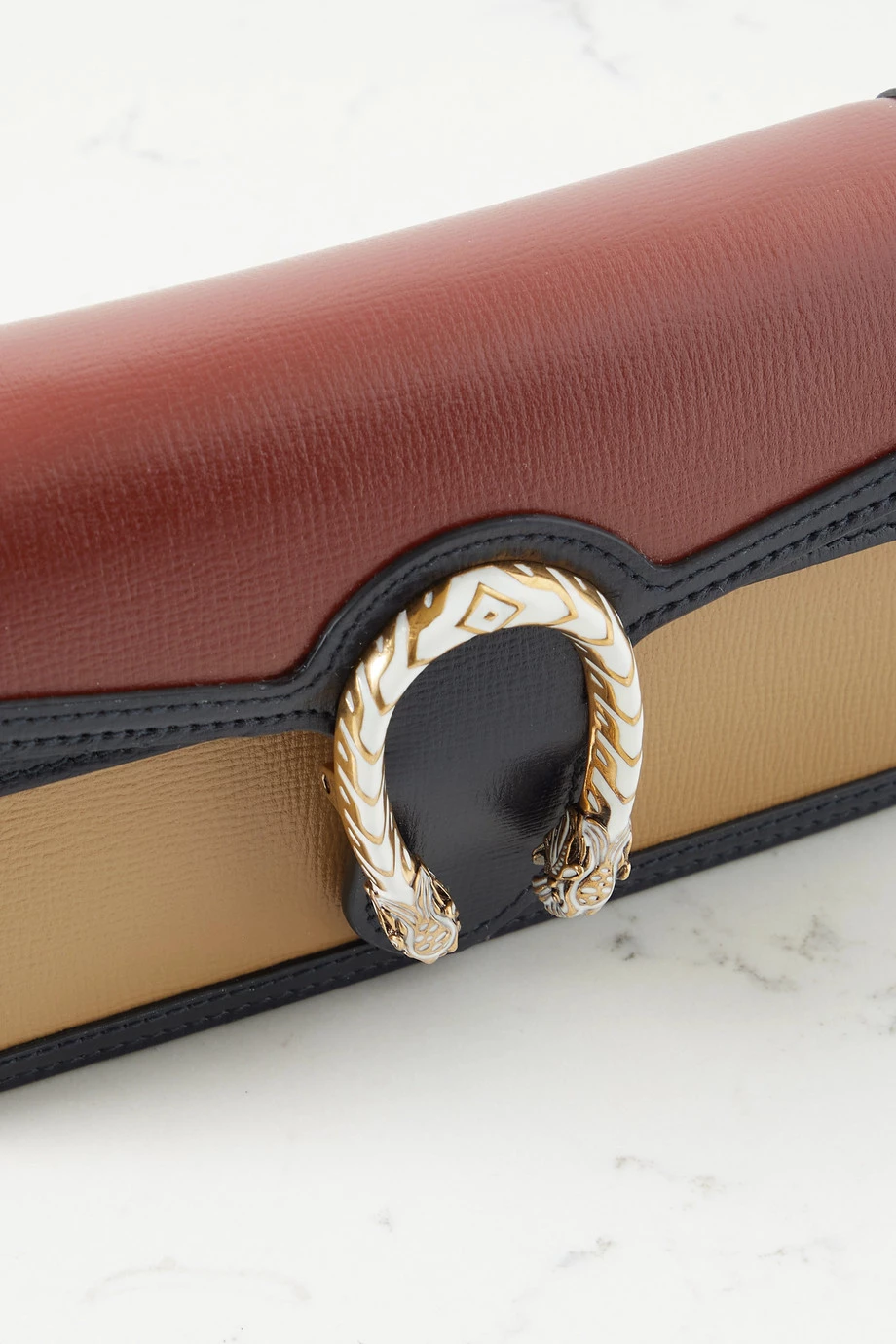 GUCCI Dionysus Super Mini Schultertasche Aus Leder In Colour-Block-Optik ,Navy 4 GUCCI Dionysus Super Mini Schultertasche Aus Leder In Colour-Block-Optik ,Navy – Bild 4