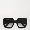 GUCCI EYEWEAR Pop Web Oversized-Sonnenbrille Mit Eckigem Rahmen Aus Azetat ,Schwarz