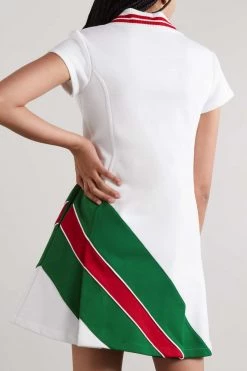 GUCCI Minikleid Aus Piqué Mit Streifen Und Falten ,Weiß -Offizielle GUCCI Website w920 q60 284
