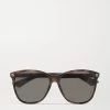 GUCCI EYEWEAR Sonnenbrille Mit Rundem Rahmen Aus Azetat In Hornoptik