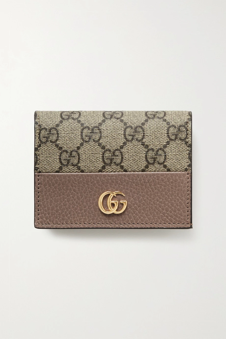 GUCCI GG Marmont Petite Portemonnaie Aus Strukturiertem Leder Und Bedrucktem Beschichtetem Canvas ,Altrosa 1 GUCCI GG Marmont Petite Portemonnaie Aus Strukturiertem Leder Und Bedrucktem Beschichtetem Canvas ,Altrosa
