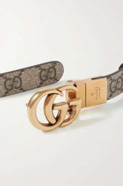 GUCCI Wendbarer Gürtel Aus Bedrucktem Beschichtetem Canvas Und Leder ,Braun -Offizielle GUCCI Website w920 q60 2885