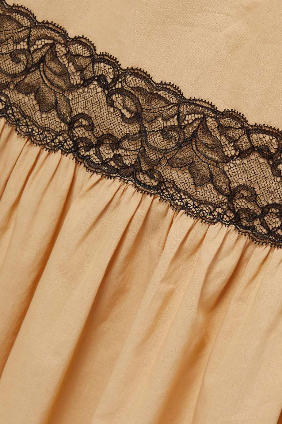 GUCCI Love Parade Maxikleid Aus Baumwolle Mit Spitzenbesätzen ,Beige 4 GUCCI Love Parade Maxikleid Aus Baumwolle Mit Spitzenbesätzen ,Beige – Bild 4