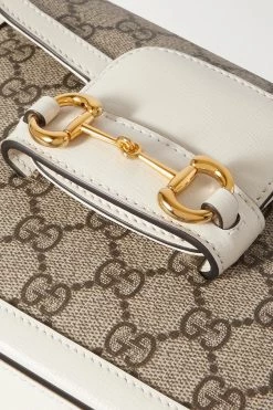 GUCCI Horsebit 1955 Mini Schultertasche Aus Beschichtetem Canvas Mit Print Und Lederbesätzen ,Weiß -Offizielle GUCCI Website w920 q60 2901