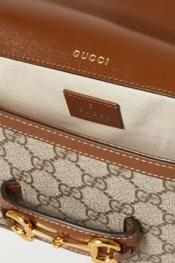 GUCCI Horsebit 1955 Mini Schultertasche Aus Beschichtetem Canvas Mit Print Und Lederbesätzen ,Braun -Offizielle GUCCI Website w920 q60 2929