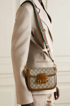 GUCCI Horsebit 1955 Mini Schultertasche Aus Beschichtetem Canvas Mit Print Und Lederbesätzen ,Braun -Offizielle GUCCI Website w920 q60 2930