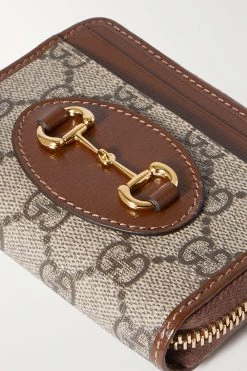 GUCCI Horsebit 1955 Kleines Portemonnaie Aus Beschichtetem Canvas Mit Print Und Lederbesätzen ,Braun -Offizielle GUCCI Website w920 q60 2940