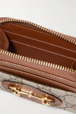 GUCCI Horsebit 1955 Kleines Portemonnaie Aus Beschichtetem Canvas Mit Print Und Lederbesätzen ,Braun -Offizielle GUCCI Website w920 q60 2941