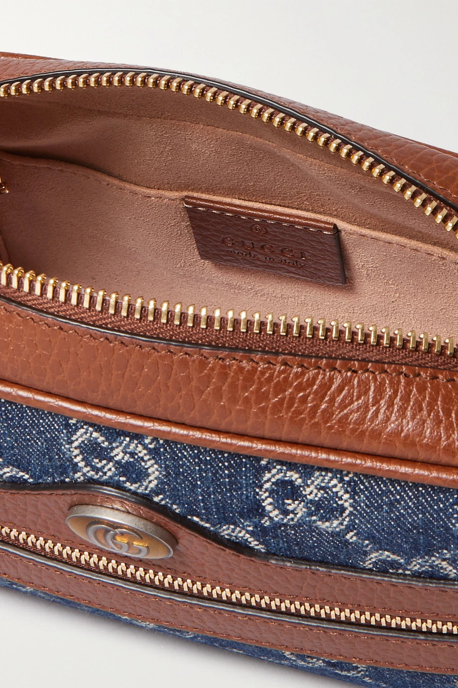 GUCCI Ophidia Kleine Schultertasche Aus Denim Mit Logomuster Und Besätzen Aus Strukturiertem Leder ,Navy 5 GUCCI Ophidia Kleine Schultertasche Aus Denim Mit Logomuster Und Besätzen Aus Strukturiertem Leder ,Navy – Bild 5