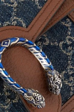 GUCCI + NET SUSTAIN Dionysus Super Mini Schultertasche Aus Leder Und Jacquard Aus Bio-Denim ,Blau -Offizielle GUCCI Website w920 q60 2955