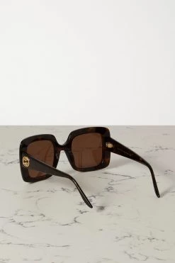 GUCCI EYEWEAR Sonnenbrille Mit Eckigem Rahmen Aus Azetat In Hornoptik -Offizielle GUCCI Website w920 q60 2965