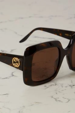 GUCCI EYEWEAR Sonnenbrille Mit Eckigem Rahmen Aus Azetat In Hornoptik -Offizielle GUCCI Website w920 q60 2966