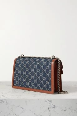 GUCCI + NET SUSTAIN Dionysus Kleine Schultertasche Aus Bio-Denim Mit Lederbesätzen ,Blau -Offizielle GUCCI Website w920 q60 2983