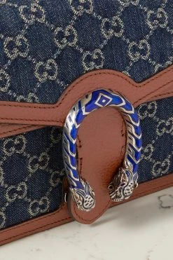 GUCCI + NET SUSTAIN Dionysus Kleine Schultertasche Aus Bio-Denim Mit Lederbesätzen ,Blau -Offizielle GUCCI Website w920 q60 2984