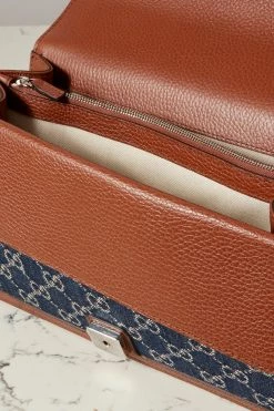 GUCCI + NET SUSTAIN Dionysus Kleine Schultertasche Aus Bio-Denim Mit Lederbesätzen ,Blau -Offizielle GUCCI Website w920 q60 2985