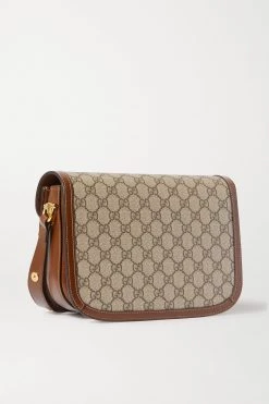 GUCCI Horsebit 1955 Bedruckte Schultertasche Aus Beschichtetem Canvas Mit Lederbesätzen ,Braun -Offizielle GUCCI Website w920 q60 2988