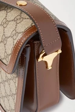 GUCCI Horsebit 1955 Bedruckte Schultertasche Aus Beschichtetem Canvas Mit Lederbesätzen ,Braun -Offizielle GUCCI Website w920 q60 2989