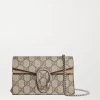 GUCCI Dionysus Super Mini Schultertasche Aus Beschichtetem Canvas Und Veloursleder Mit Print ,Beige