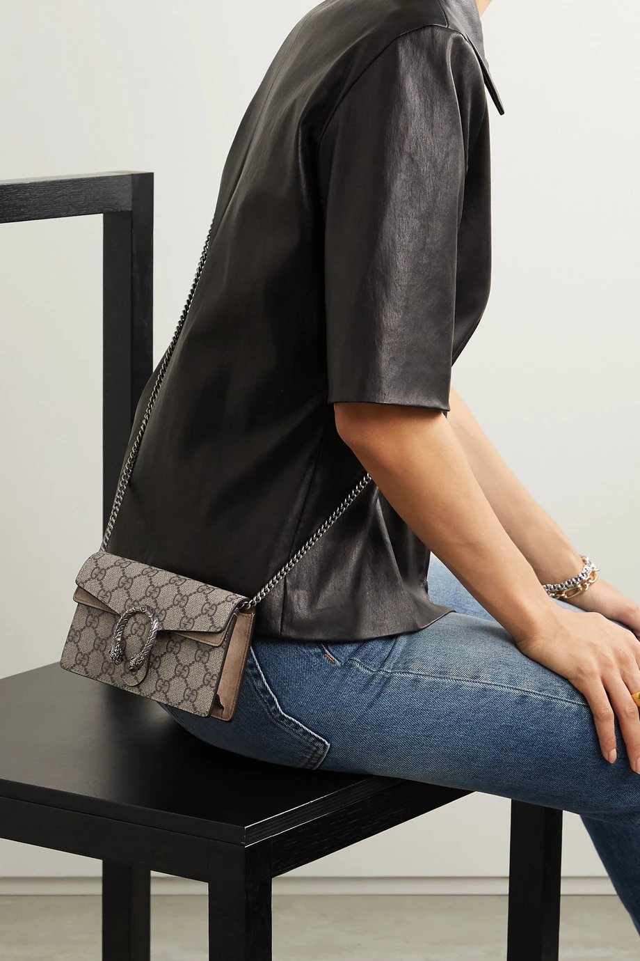 GUCCI Dionysus Super Mini Schultertasche Aus Beschichtetem Canvas Und Veloursleder Mit Print ,Beige 2 GUCCI Dionysus Super Mini Schultertasche Aus Beschichtetem Canvas Und Veloursleder Mit Print ,Beige – Bild 2