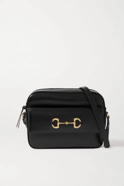 GUCCI Horsebit 1955 Kleine Schultertasche Aus Strukturiertem Leder ,Schwarz